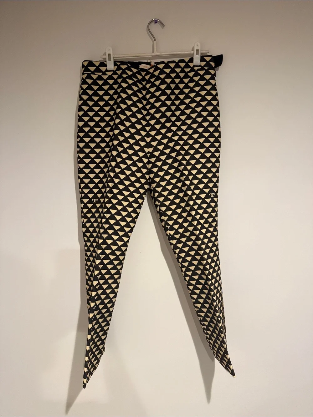 Tory Burch Black and Cream Triangle-Print Men’s Pants